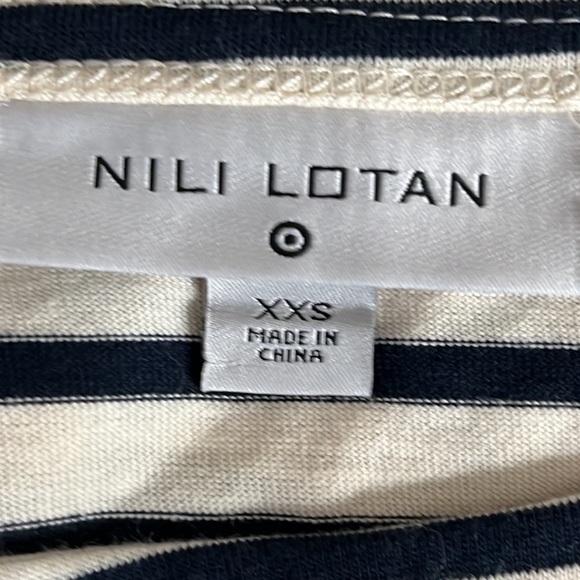 Nili Lotan for Target Striped Long Sleeve T Shirt Black & Cream - Size XXS - Picture 5 of 8
